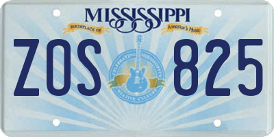 MS license plate ZOS825