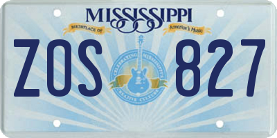 MS license plate ZOS827