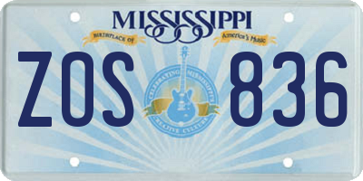MS license plate ZOS836
