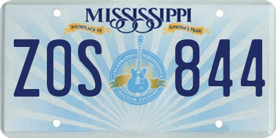 MS license plate ZOS844