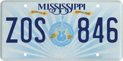 MS license plate ZOS846