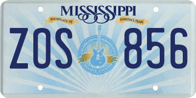 MS license plate ZOS856