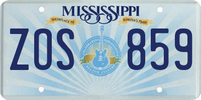 MS license plate ZOS859