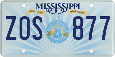MS license plate ZOS877