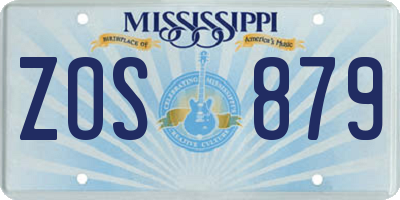 MS license plate ZOS879