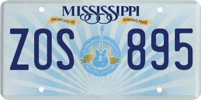 MS license plate ZOS895