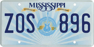 MS license plate ZOS896