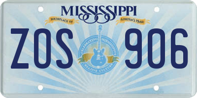 MS license plate ZOS906