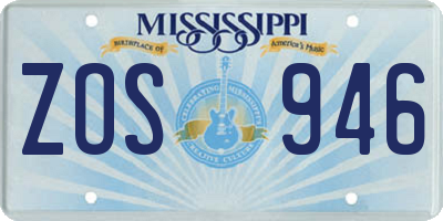 MS license plate ZOS946