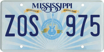MS license plate ZOS975