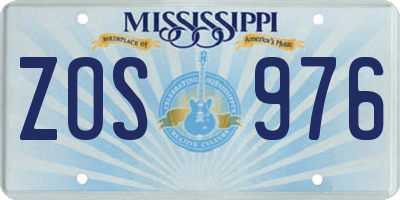MS license plate ZOS976