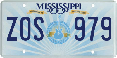 MS license plate ZOS979