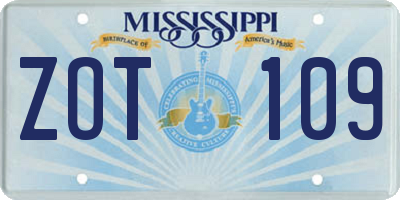 MS license plate ZOT109