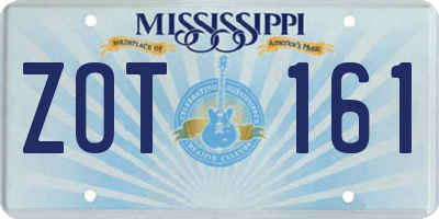 MS license plate ZOT161