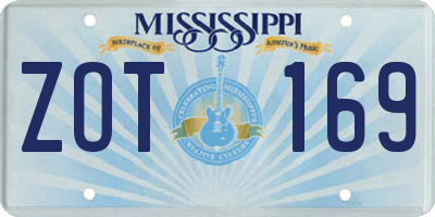 MS license plate ZOT169