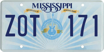 MS license plate ZOT171