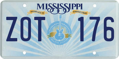 MS license plate ZOT176