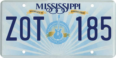 MS license plate ZOT185