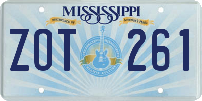 MS license plate ZOT261