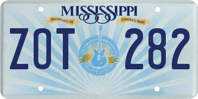 MS license plate ZOT282