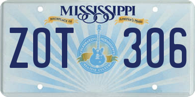 MS license plate ZOT306