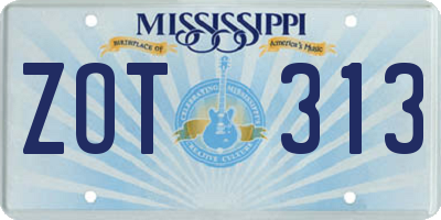 MS license plate ZOT313