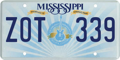 MS license plate ZOT339