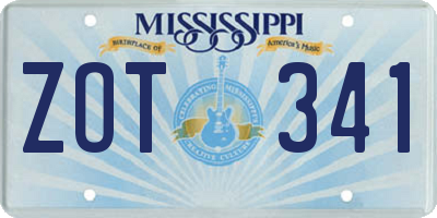 MS license plate ZOT341