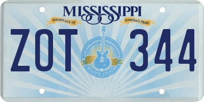 MS license plate ZOT344