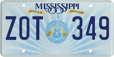 MS license plate ZOT349