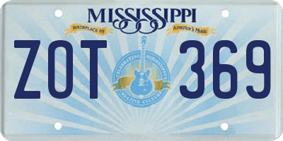 MS license plate ZOT369