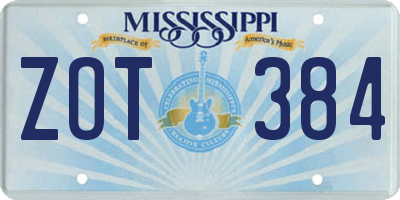 MS license plate ZOT384