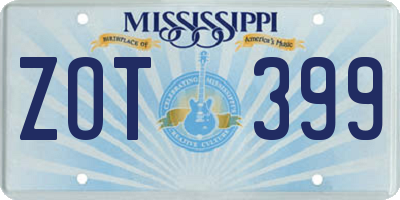 MS license plate ZOT399