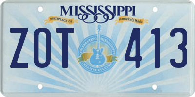 MS license plate ZOT413