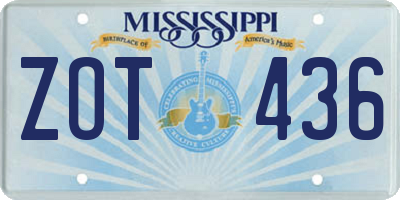 MS license plate ZOT436
