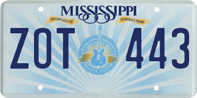MS license plate ZOT443