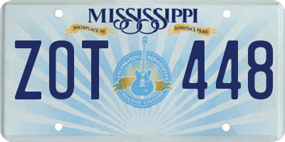 MS license plate ZOT448