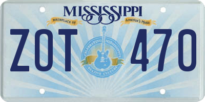 MS license plate ZOT470