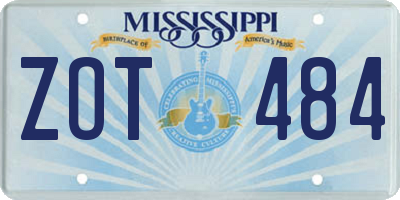 MS license plate ZOT484