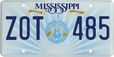 MS license plate ZOT485