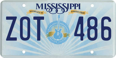 MS license plate ZOT486