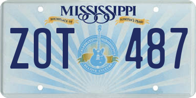MS license plate ZOT487