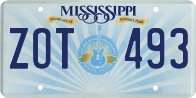 MS license plate ZOT493