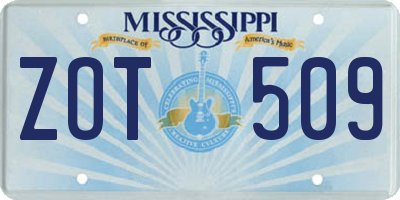 MS license plate ZOT509