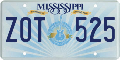MS license plate ZOT525