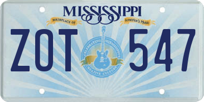MS license plate ZOT547