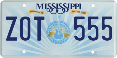 MS license plate ZOT555