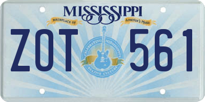 MS license plate ZOT561