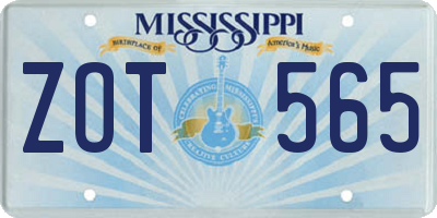 MS license plate ZOT565