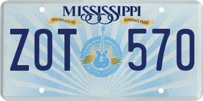 MS license plate ZOT570